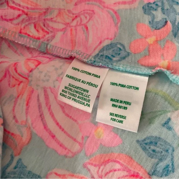 Lilly Pulitzer Alessa Swing Dress L Tropical Luscious Lions NWT Surf Blue - Picture 7 of 8